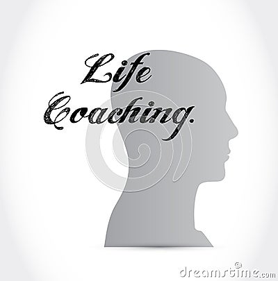 life coaching head sign icon concept Cartoon Illustration