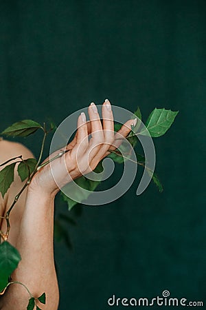 Life concept youth health hand spring ivy Stock Photo