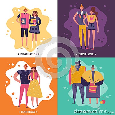 Life Cycles 2x2 Design Concept Vector Illustration