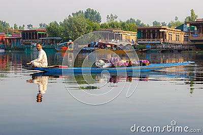 Life in Dal lake, Srinagar Editorial Stock Photo