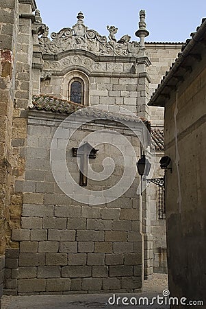 Life and death street or old cross street. Stock Photo