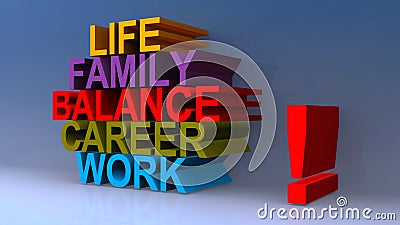 Life family balance career work on blue Stock Photo