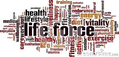 Life force word cloud Vector Illustration