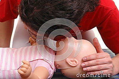 Life function check demonstration Stock Photo