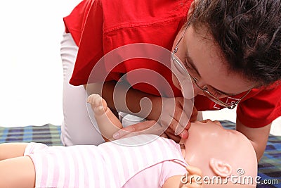 Life function check demonstration Stock Photo