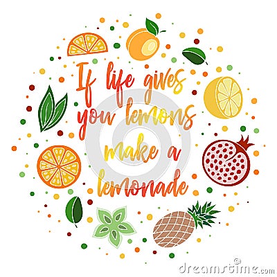 When life gives you lemons make lemonade Vector Illustration