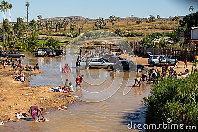 life-giving river in Ilakaka, Madagascar Editorial Stock Photo