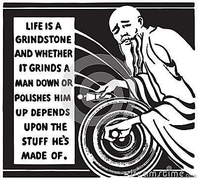 Life Is A Grindstone Stock Photo
