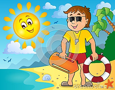 Life guard theme image 3 Vector Illustration