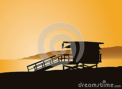 Life Guard Tower Vector Illustration