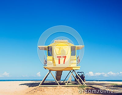 Life guard tower Stock Photo