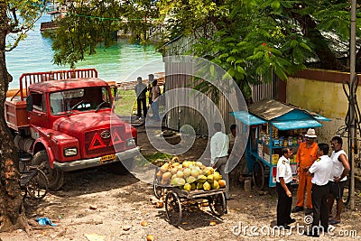 Life at the Havelock Island Jetty Editorial Stock Photo