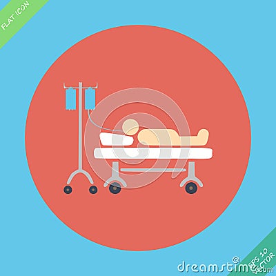 Life icons, hospitalized with serum- vector Vector Illustration