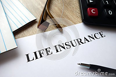 Life insurance document Stock Photo