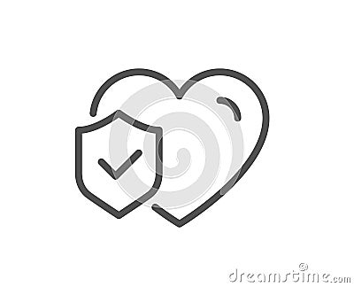 Life insurance line icon. Health coverage sign. Vector Vector Illustration