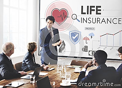 Life Insurance Protection Beneficiary Safeguard Concept Stock Photo