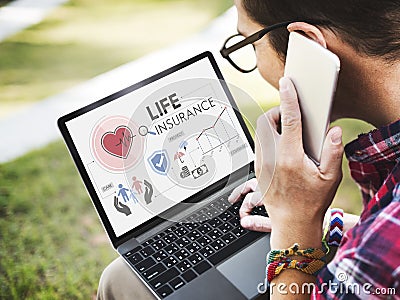 Life Insurance Protection Beneficiary Safeguard Concept Stock Photo