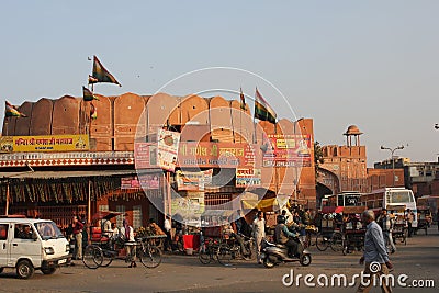 Daily Life in Jaipur and its typical building Editorial Stock Photo
