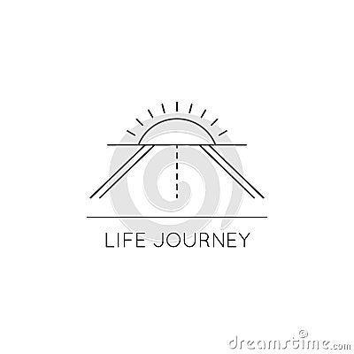 Life journey line icon Vector Illustration