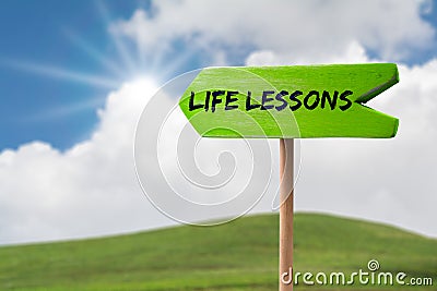 Life lessons arrow sign Stock Photo