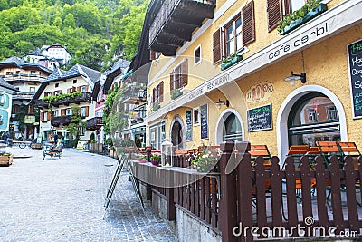 The life, people, nature in Hallstatt Village in Austria Editorial Stock Photo