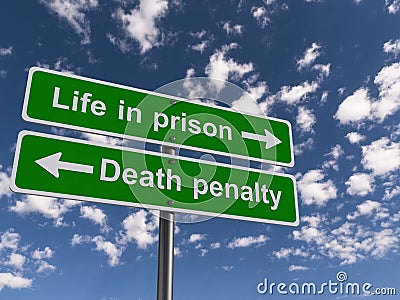 Life in prison and death penalty guideposts Stock Photo