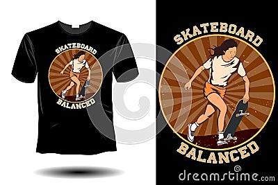 Skateboard balanced mockup retro vintage design Vector Illustration