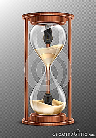 Life is short, RiP concept, hourglass with coffins Vector Illustration