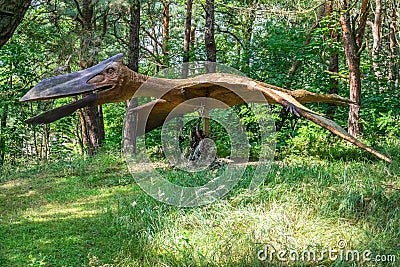 Quetzalcoatlus dinosaur statue Stock Photo