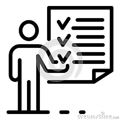 Life skills checklist icon, outline style Vector Illustration