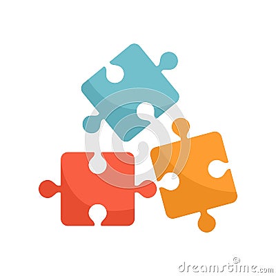 Life skills puzzle icon flat isolated vector Cartoon Illustration