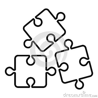 Life skills puzzle icon, outline style Vector Illustration