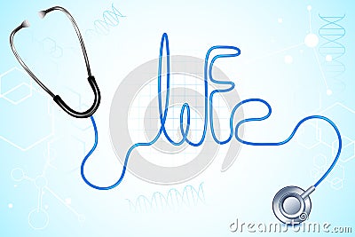 Life with Stethescope Vector Illustration