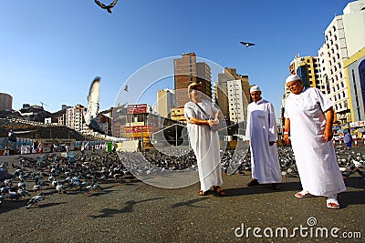 Hotel and accomodation and daily life in street of holy city Mecca, during hajj and umrah period. Editorial Stock Photo