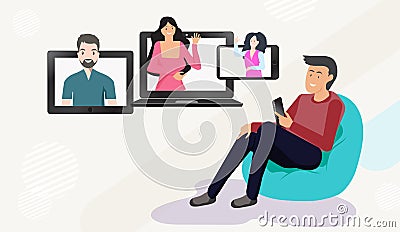 Life style online Vector Illustration