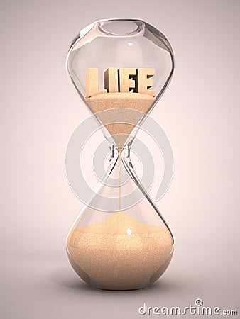 Life time passing concept Cartoon Illustration