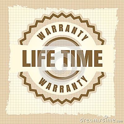 Life time warranty vintage label design Vector Illustration