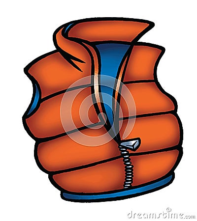 Life vest Cartoon Illustration