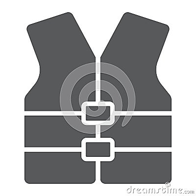 Life vest glyph icon, safety and swimming Vector Illustration