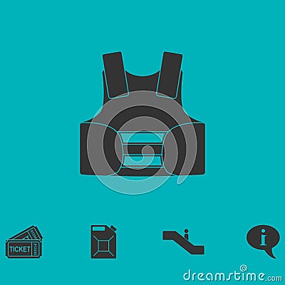 Life vest icon flat Vector Illustration