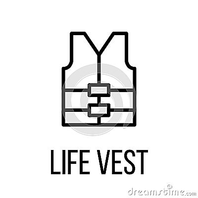 Life vest icon or logo in modern line style Vector Illustration