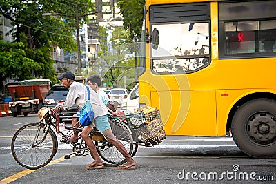 DAILY LIFE IN YANGON Editorial Stock Photo