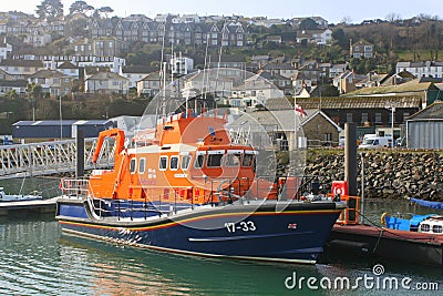 Lifeboat Beth Sell berthed in harbour Editorial Stock Photo