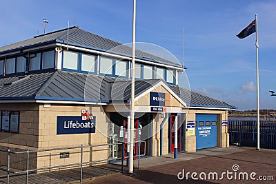 Lifeboat station RNLI shop Fleetwood Lancashire Editorial Stock Photo