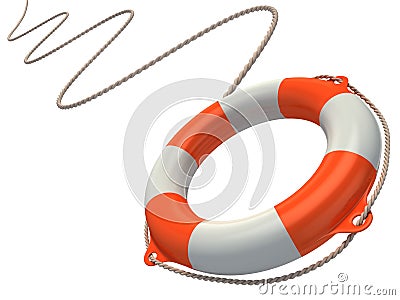 Lifebuoy in the air Cartoon Illustration