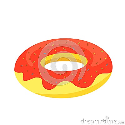 Lifebuoy, bathing circle in the form of a donut, vector, flat design, decor, style, clip art Vector Illustration