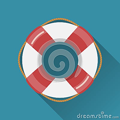 Lifebuoy flat icon Vector Illustration