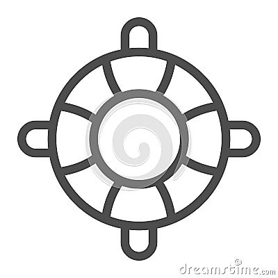 Lifebuoy line icon, waterpark concept, Inflatable Life Saver sign on white background, Lifebuoy icon in outline style Vector Illustration