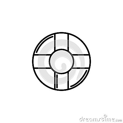 Lifebuoy nautical summer icon line Vector Illustration