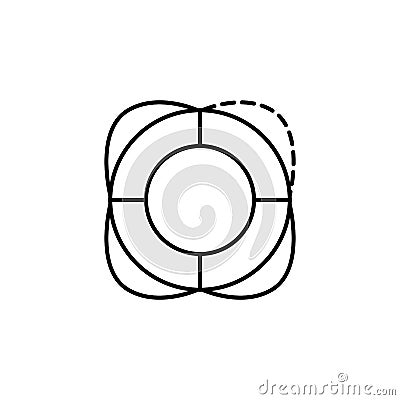 Lifebuoy, safety icon. Simple line, outline vector elements of safety at work for ui and ux, website or mobile application Stock Photo